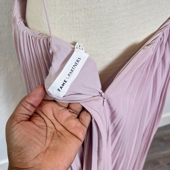 Fame & Partners Strappy Back Pleated Chiffon Evening Dress - Picture 5 of 6